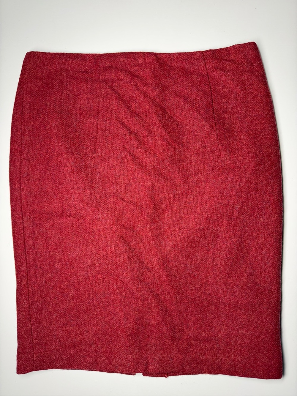 Vintage Willi Smith Red Wool Blend Pencil Skirt Size 6 High Waist Career‎ Office